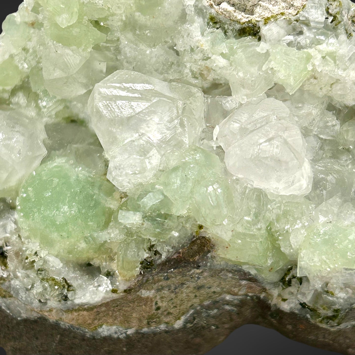 Prehnite, Calcite, Pumpellyite - Tafelkop, Namibia