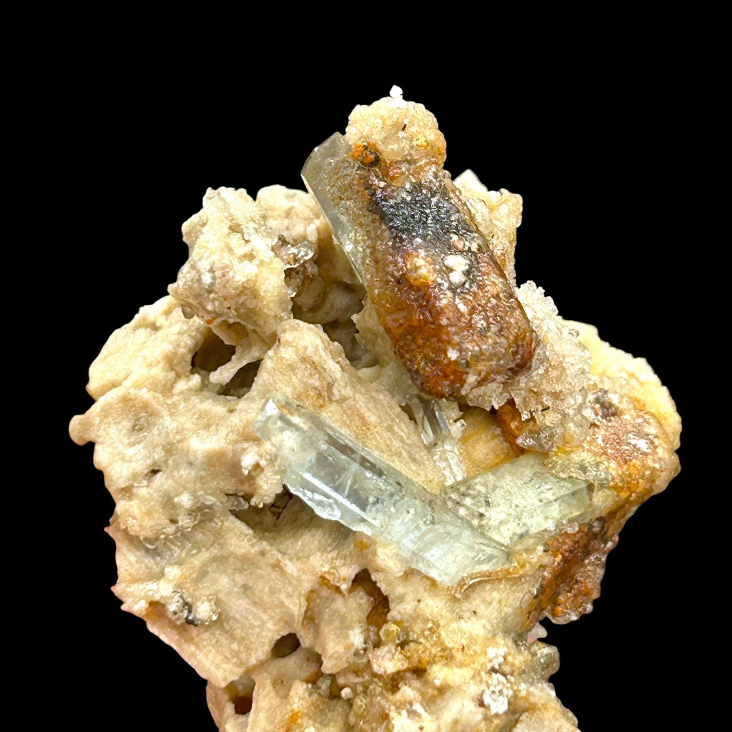 Hyalite, Aquamarine, Orthoclase - Erongo, Namibia