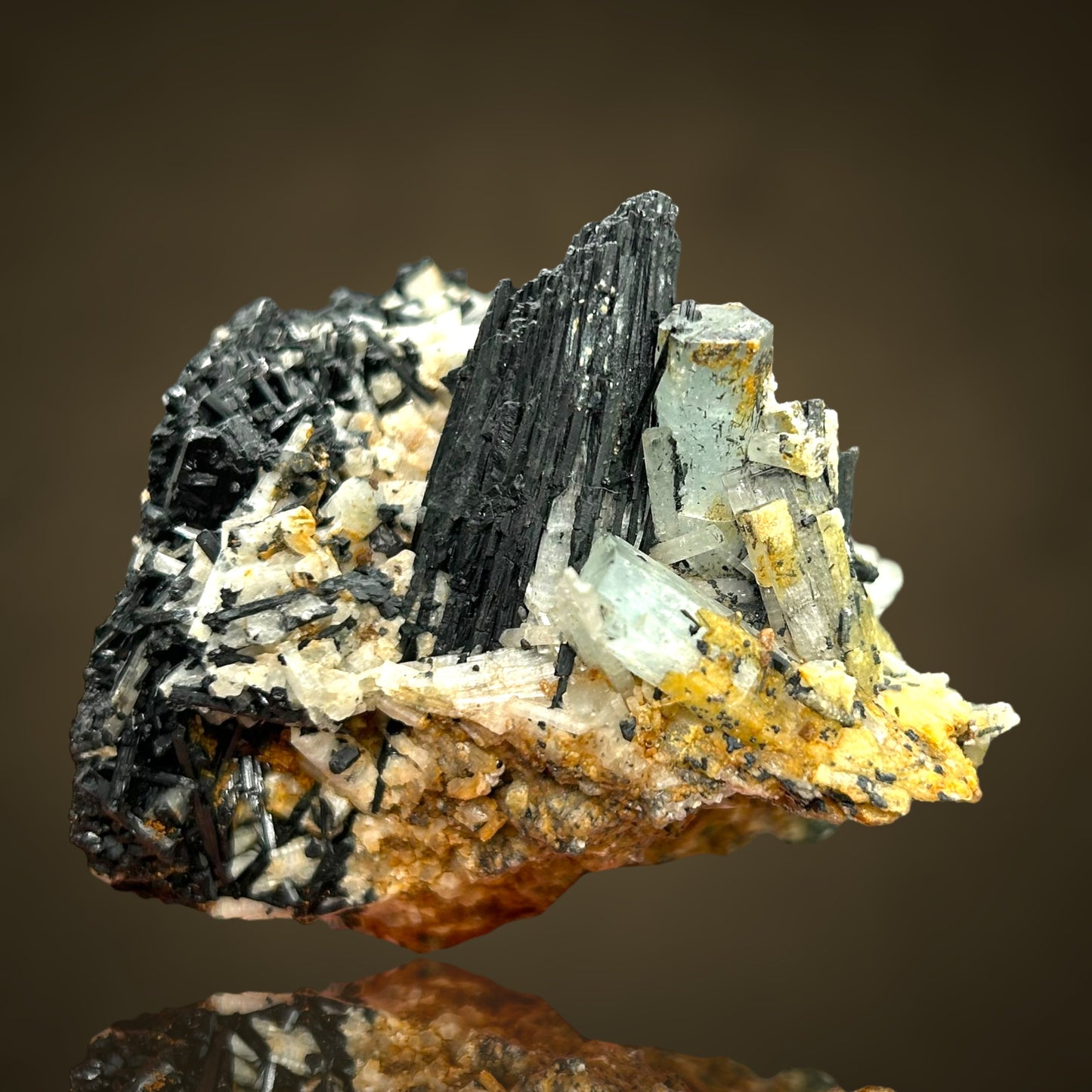 Aquamarin/e, Hyalite, Schorl Tourmaline - Erongo, Namibia