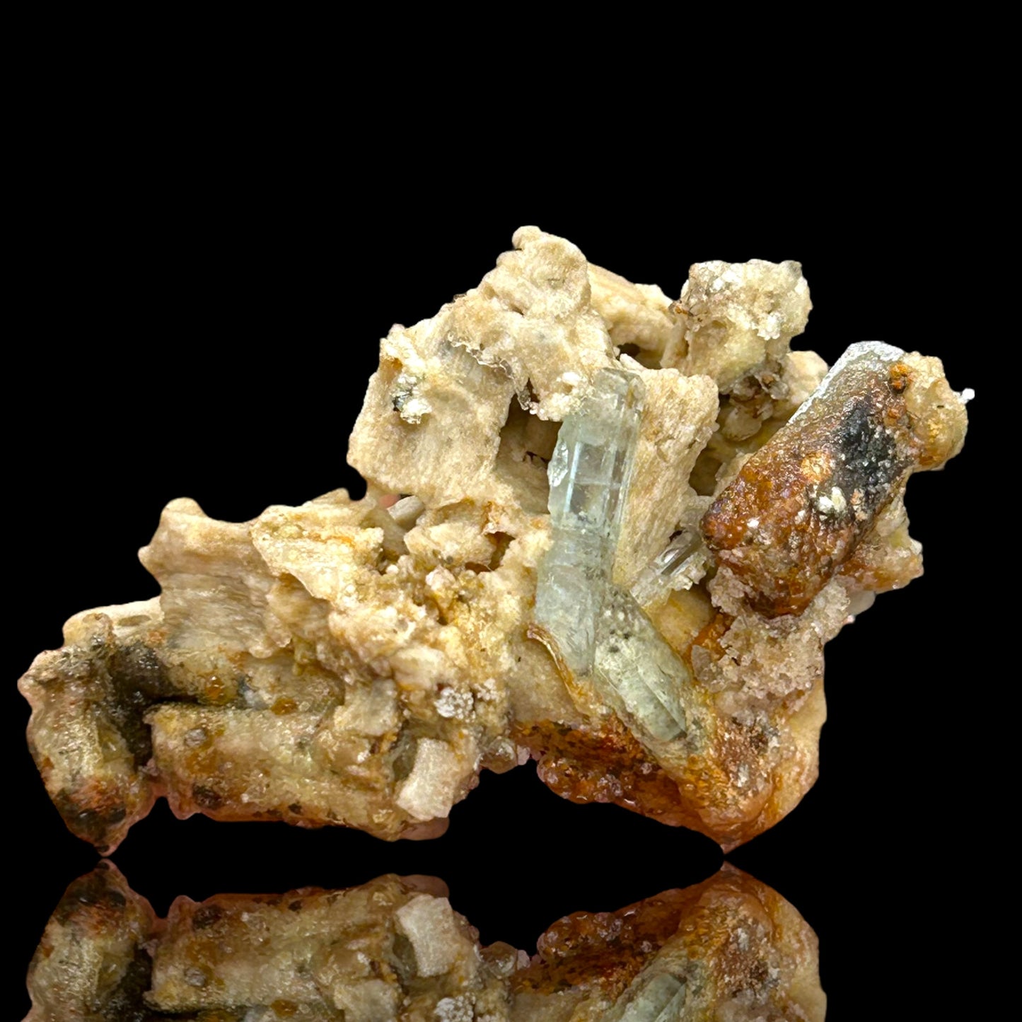 Hyalite, Aquamarine, Orthoclase - Erongo, Namibia