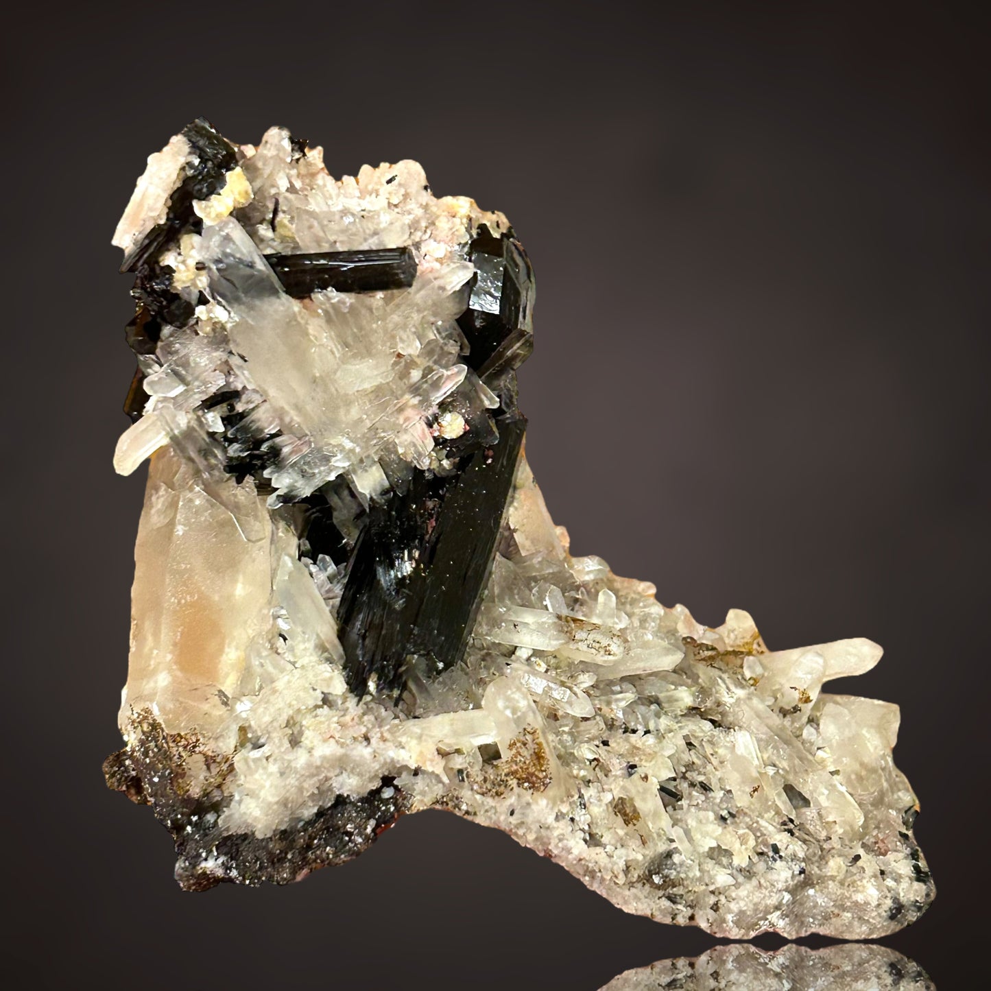 Lattice Quartz, Schorl Tourmaline - Erongo, Namibia