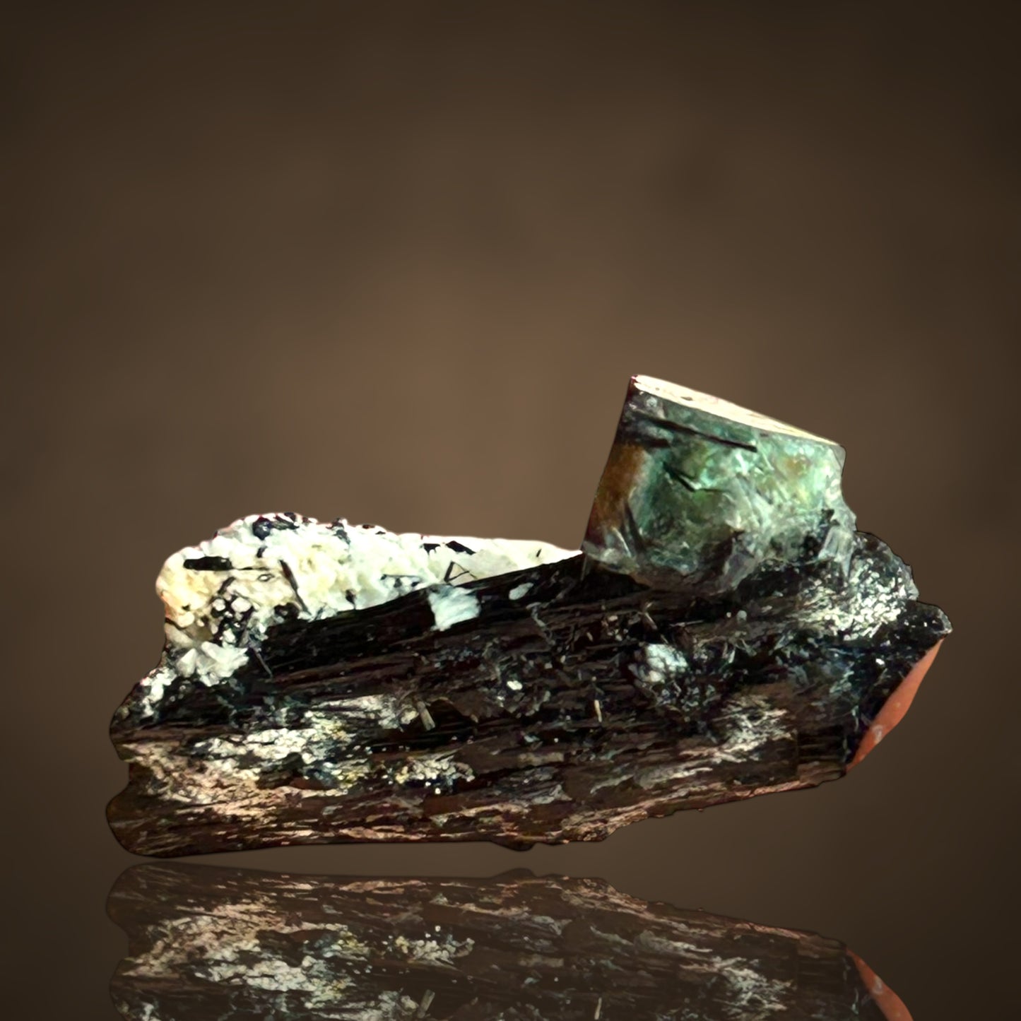 Fluorite on Tourmaline, Feldspar - Erongo, Namibia