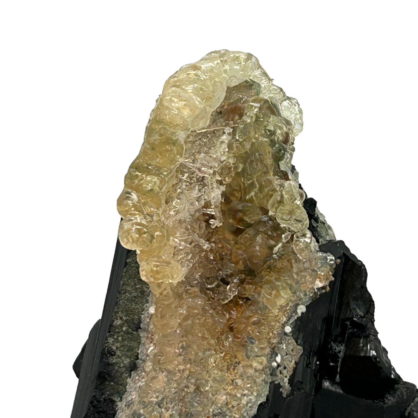 Hyalite on Schorl Tourmaline - Erongo, Namibia