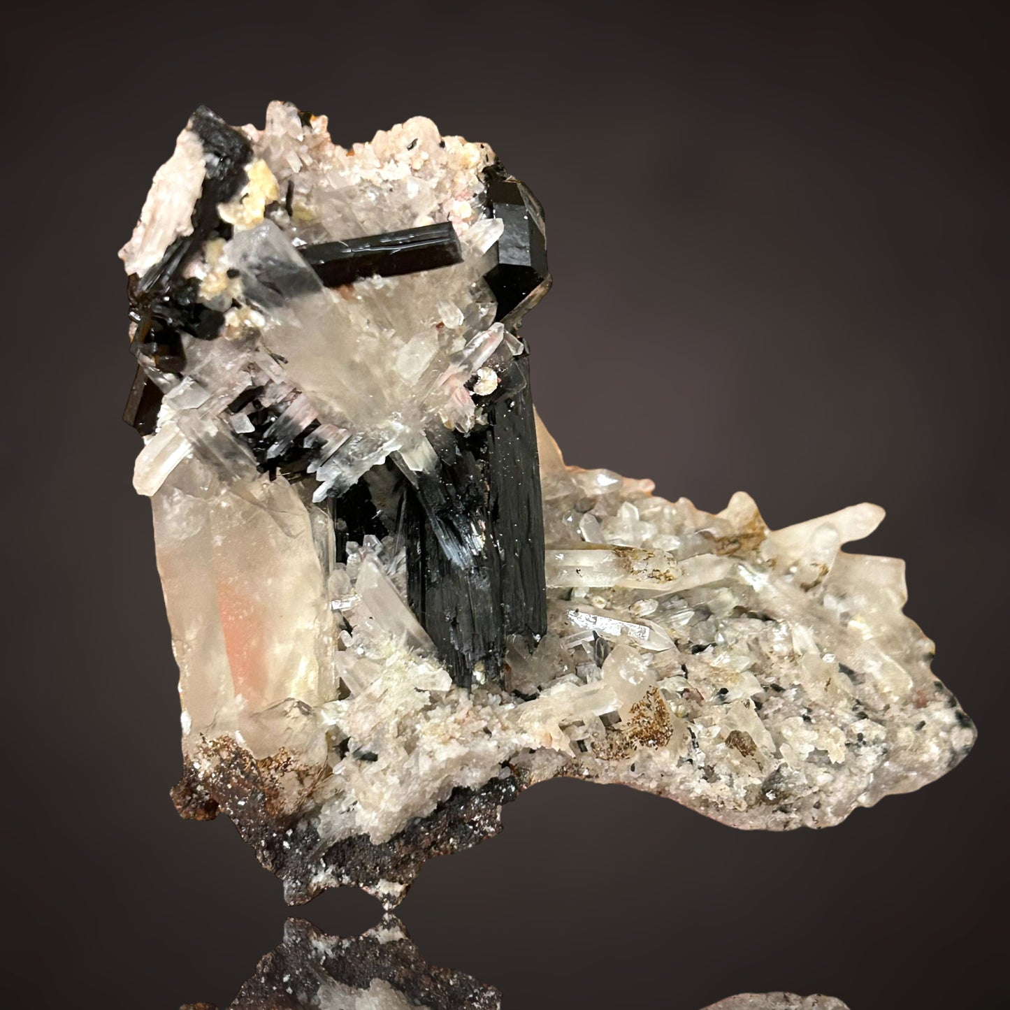 Lattice Quartz, Schorl Tourmaline - Erongo, Namibia
