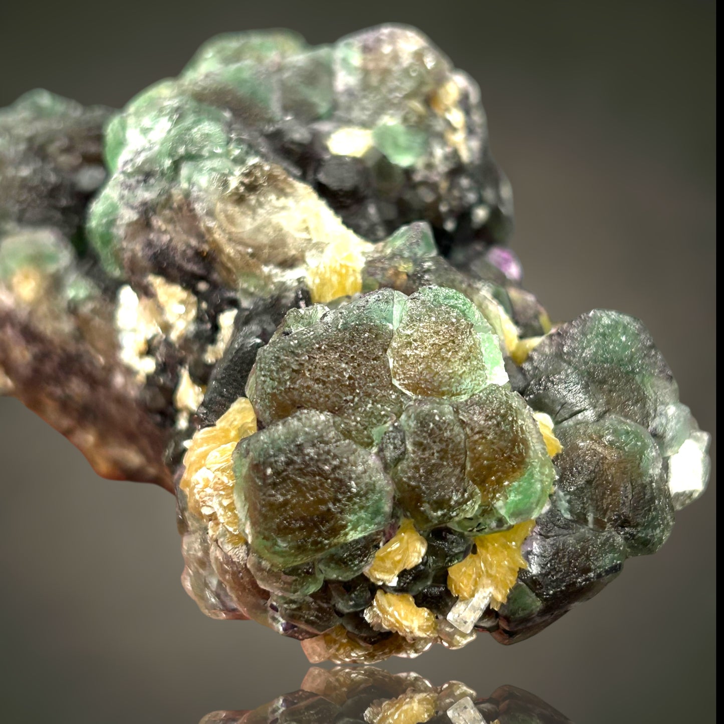 Fluorite, Zinnwaldite, Hyalite - Erongo, Namibia