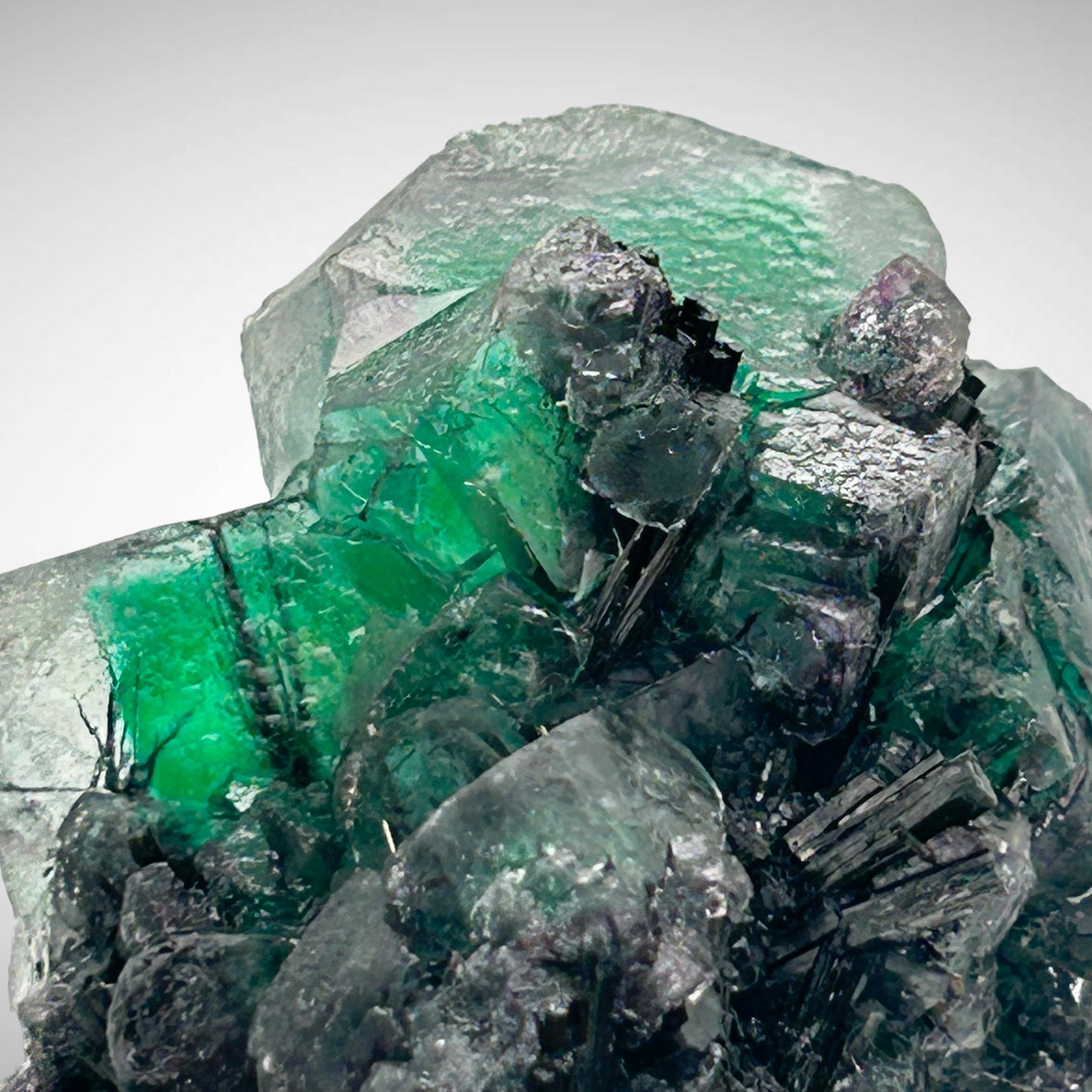 Phantom fluorite, Schorl Tourmaline - Erongo, Namibia