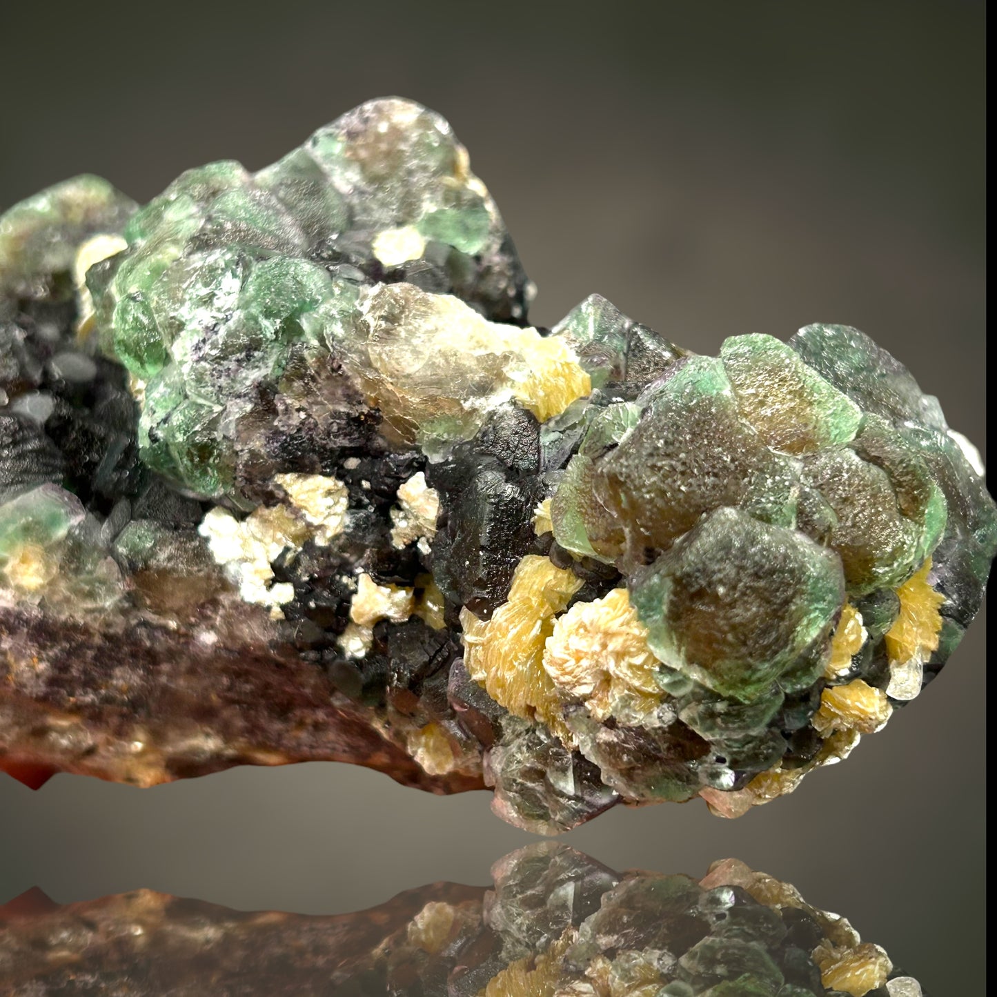 Fluorite, Zinnwaldite, Hyalite - Erongo, Namibia