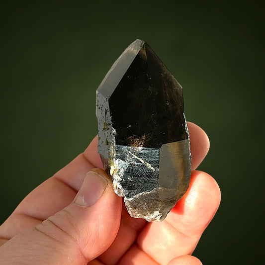Epidote, Phantom Smoky Quartz - Striegau, Poland