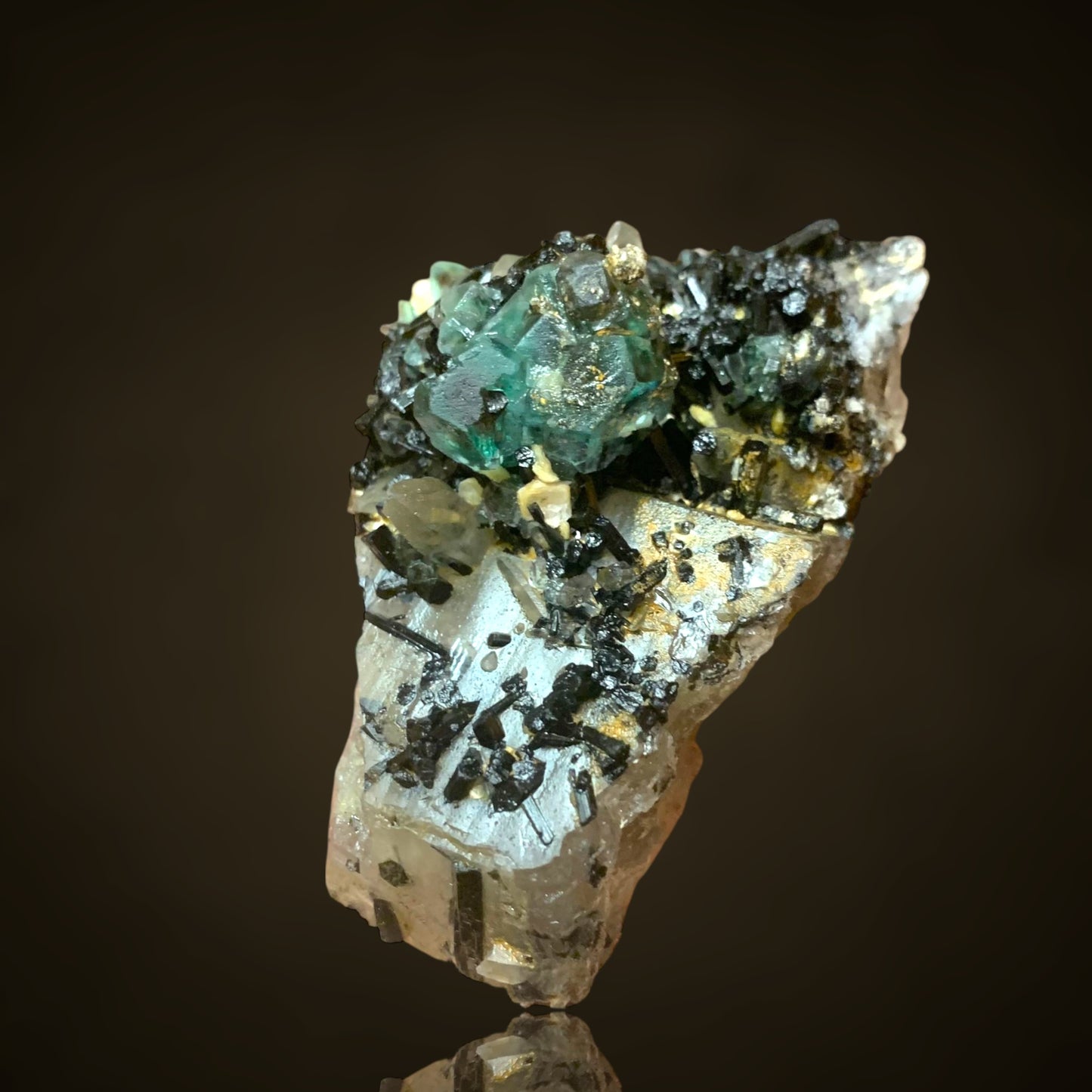 Fluorite, Schorl, Smoky Quartz - Erongo, Namibia