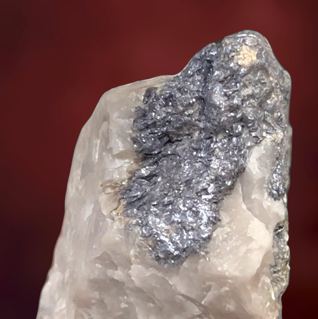 Molybdenite on Quartz - Vogtland, Germany